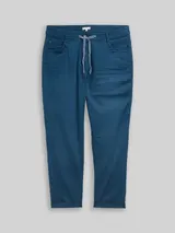 TOM TAILOR Damen Plus Size - Cropped Slim Hose, blau, Uni – Bild 3