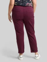 TOM TAILOR Damen Plus Size - Cropped Slim Hose, rot, Uni – Bild 5