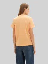 TOM TAILOR Damen T-Shirt mit Logo-Stickerei, orange – Bild 5
