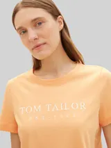 TOM TAILOR Damen T-Shirt mit Logo-Stickerei, orange – Bild 6
