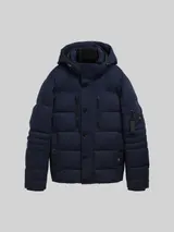 TOM TAILOR Herren Pufferjacke mit abnehmbarer Kapuze, blau, Uni – Bild 3