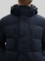 TOM TAILOR Herren Pufferjacke mit abnehmbarer Kapuze, blau, Uni – Bild 6