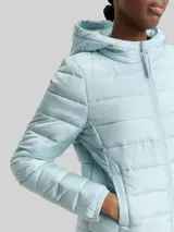 TOM TAILOR DENIM Damen Lightweight Steppjacke mit Kapuze, blau, Uni – Bild 6