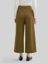 TOM TAILOR DENIM Damen High Waist Culotte Hose, grün, Uni – Bild 5