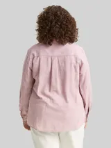 TOM TAILOR Damen Plus Size - Bluse mit Brusttaschen, rosa, Uni – Bild 5