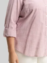 TOM TAILOR Damen Plus Size - Bluse mit Brusttaschen, rosa, Uni – Bild 6