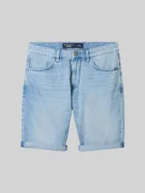 TOM TAILOR Herren TTJOSH Regular Slim Ultralight Jeans Shorts, blau, Uni – Bild 3