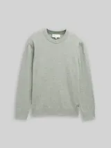 TOM TAILOR DENIM Herren Basic Strickpullover aus Baumwolle, grün, Meliert – Bild 3