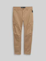 TOM TAILOR DENIM Herren Regular Tapered Cargo Hose, braun, Uni – Bild 3