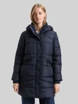 TOM TAILOR DENIM Damen Puffermantel mit abnehmbarer Kapuze, blau, Uni – Bild 4