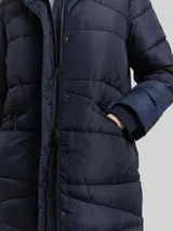 TOM TAILOR DENIM Damen Puffermantel mit abnehmbarer Kapuze, blau, Uni – Bild 6