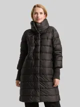 TOM TAILOR Damen Puffermantel mit Stehkragen, schwarz, Uni – Bild 4