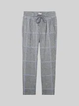 TOM TAILOR Damen Loose Fit Hose im Karomuster, blau, Kariert – Bild 3