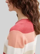 TOM TAILOR Damen Strickpullover mit Rundhalsausschnitt, rot, Gestreift – Bild 6