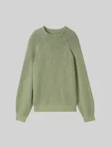 TOM TAILOR Damen Gerippter Pullover mit Stehkragen, grün, Uni – Bild 3