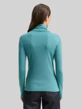 TOM TAILOR Damen Langarmshirt mit Rollkragen, blau, Uni – Bild 5