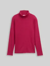 TOM TAILOR Damen Langarmshirt mit Rollkragen, rot, Uni – Bild 3