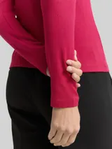 TOM TAILOR Damen Langarmshirt mit Rollkragen, rot, Uni – Bild 6