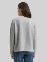 TOM TAILOR Damen Soft-Touch Sweatshirt mit Knopf-Details, grau, Meliert – Bild 5