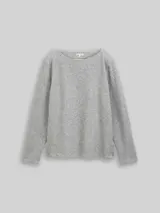 TOM TAILOR Damen Soft-Touch Sweatshirt mit Knopf-Details, grau, Meliert – Bild 3