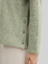 TOM TAILOR Damen Soft-Touch Sweatshirt mit Knopf-Details, grün, Meliert – Bild 6