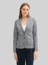 TOM TAILOR Damen Regular Fit Blazer im Karomuster, blau, Kariert – Bild 4