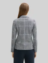 TOM TAILOR Damen Regular Fit Blazer im Karomuster, blau, Kariert – Bild 5