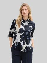 TOM TAILOR Damen Bluse mit Muster, blau, Geblümt – Bild 4