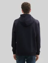 TOM TAILOR Herren Hoodie Sweatshirt mit Logo-Print, blau, Uni – Bild 5