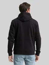 TOM TAILOR Herren Hoodie Sweatshirt mit Logo-Print, schwarz, Uni – Bild 5