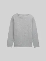 TOM TAILOR Damen Plus Size - Soft-Touch Sweatshirt mit Knopfdetails, grau, Meliert – Bild 3
