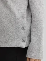 TOM TAILOR Damen Plus Size - Soft-Touch Sweatshirt mit Knopfdetails, grau, Meliert – Bild 6