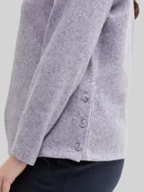 TOM TAILOR Damen Plus Size - Soft-Touch Sweatshirt mit Knopfdetails, lila, Meliert – Bild 6