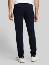 TOM TAILOR Herren TTTRAVIS SLIM Chino Hose aus Piqué Jersey, blau, Uni – Bild 5