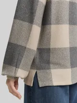 TOM TAILOR Damen Langarmshirt mit Muster, schwarz, Kariert – Bild 6