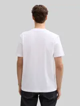 TOM TAILOR DENIM Herren T-Shirt mit Foto-Print, weiß, Uni – Bild 5