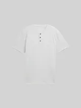 TOM TAILOR DENIM Herren Henley T-Shirt in Waffelstruktur, grau, Uni – Bild 3