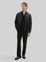 TOM TAILOR DENIM Herren Loose Fit Piqué Hose, schwarz, Uni – Bild 4
