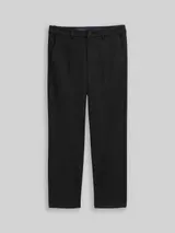 TOM TAILOR DENIM Herren Loose Fit Piqué Hose, schwarz, Uni – Bild 3