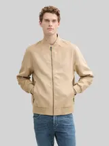 TOM TAILOR Herren Bomberjacke in Wildleder-Optik, braun, Uni – Bild 4