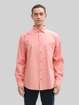 TOM TAILOR Herren Regular Fit Hemd mit verstellbarer Ärmellänge, rot, Uni – Bild 4