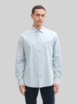 TOM TAILOR Herren Regular Fit Hemd mit verstellbarer Ärmellänge, blau, Uni – Bild 4
