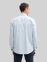 TOM TAILOR Herren Regular Fit Hemd mit verstellbarer Ärmellänge, blau, Uni – Bild 5