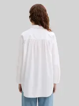 TOM TAILOR Damen Loose Fit Hemdbluse, weiß, Uni – Bild 5