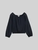 TOM TAILOR Mädchen Cropped Bluse mit Struktur, blau, Uni – Bild 3