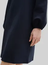 TOM TAILOR Damen Knielanges Kleid mit Struktur, blau, Uni – Bild 6
