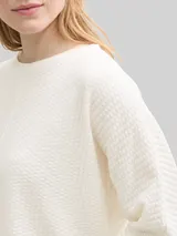 TOM TAILOR Damen Loose Fit Strickpullover, weiß, Uni – Bild 6