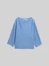 TOM TAILOR Damen Loose Fit Strickpullover, blau, Meliert – Bild 3