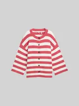 TOM TAILOR Damen Cardigan mit Streifenmuster, rot, Gestreift – Bild 3