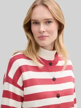 TOM TAILOR Damen Cardigan mit Streifenmuster, rot, Gestreift – Bild 6
